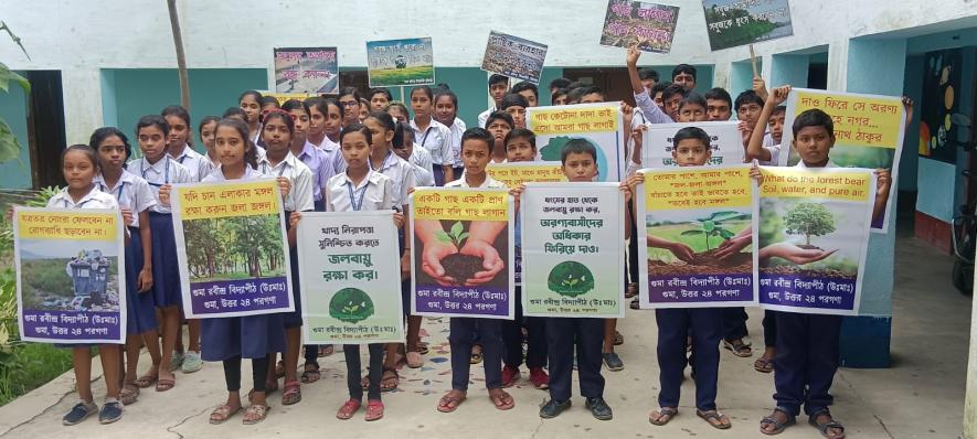 Climate strike in schools of west bengal in the tiffin hours photo by pradipta sarkar