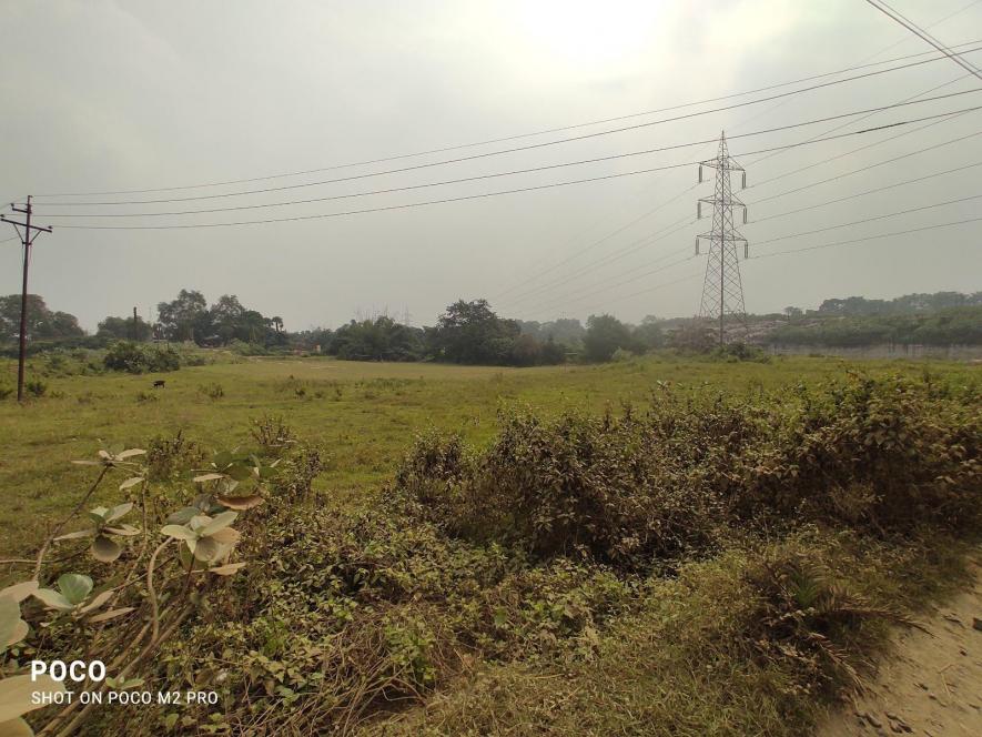 A disputed agricultural plot occupied by land grabbers in Kalipahari village in July 2022.