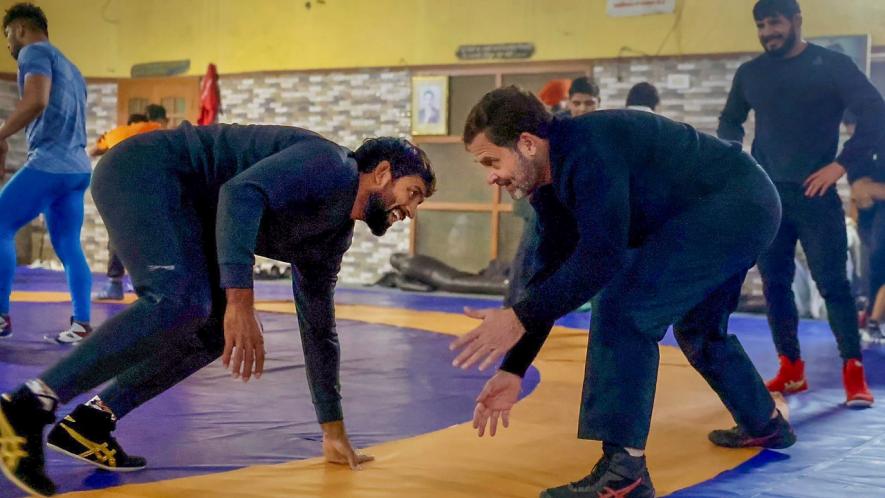 Rahul Gandhi and Bajrang Punia