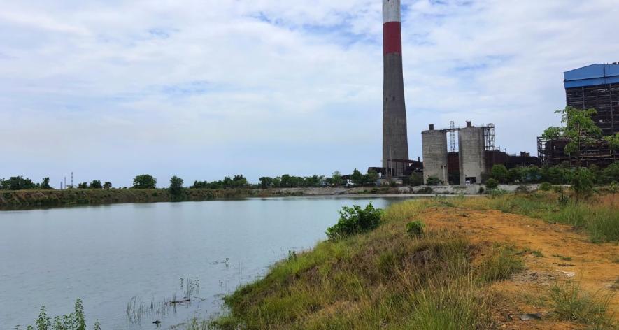 Ash pond next to JSW power plant without the HDPE liner (Photo - Krishnanshu Panda, 101Reporters)