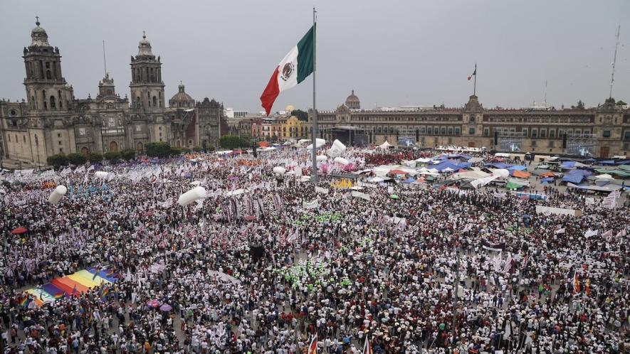 The Zocalo in Mexico City, full for the campaign closing. Photo: MORENA