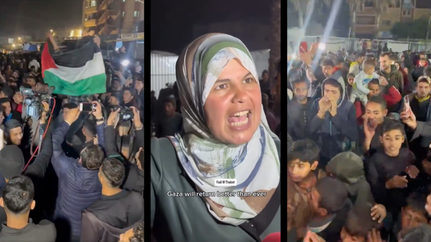 Screenshots of videos of celebrations in the Gaza strip after the agreement was announced.