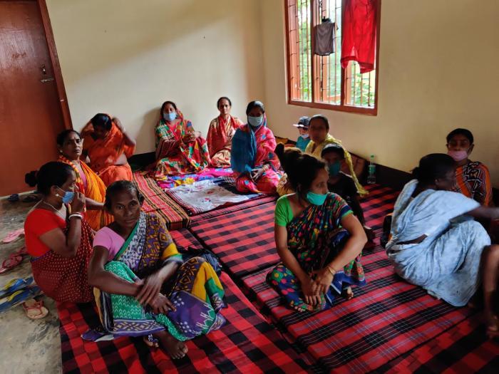 A congested room in a relief camp near Baghjan